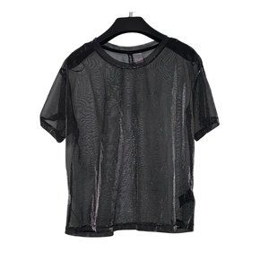 H&M | Shimmering Mesh Top (Black)
